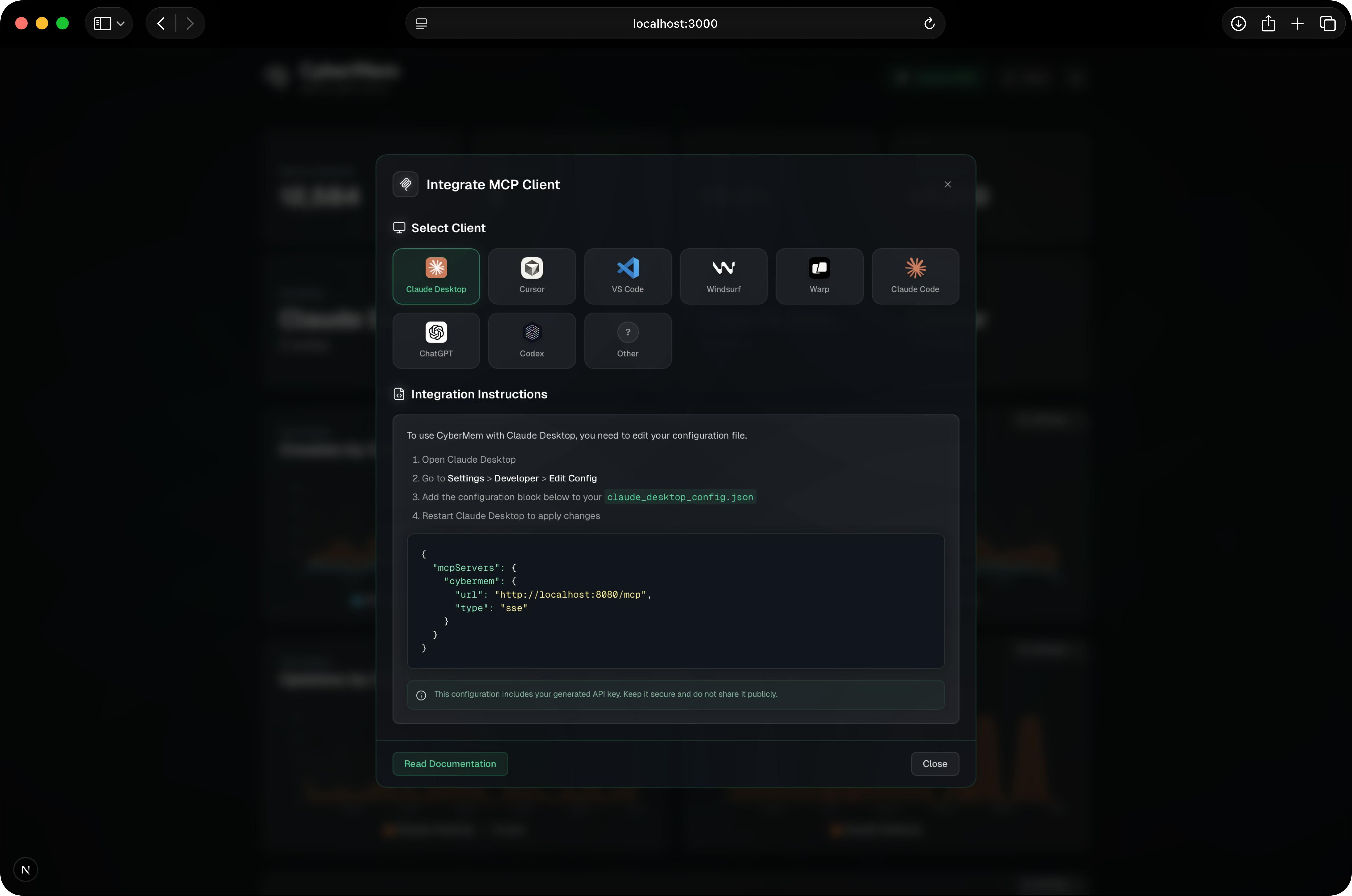 CyberMem Dashboard - Clients Setup Guide